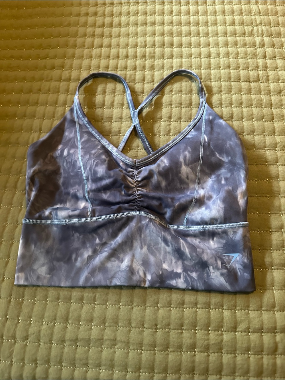 Gymshark Gray Tie-Dye Cross-Back Sports Bra